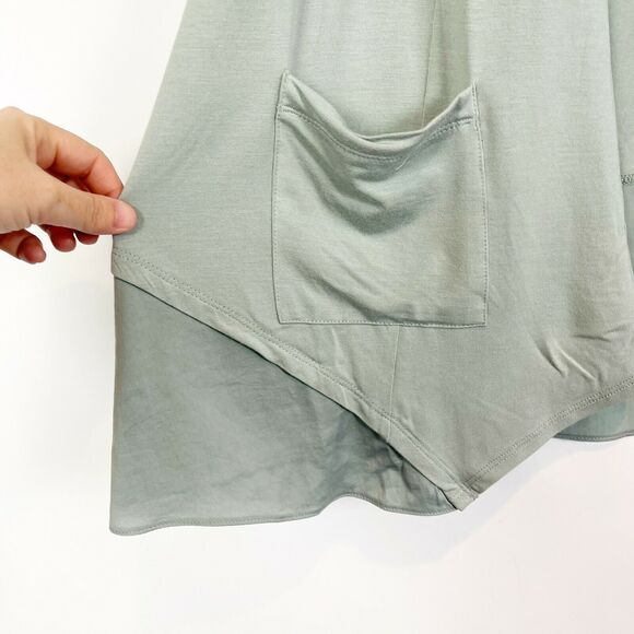 LOGO by Lori Goldstein Open Front Cardigan XXS Sage Green Open Front Draped NWOT - Picture 4 of 7